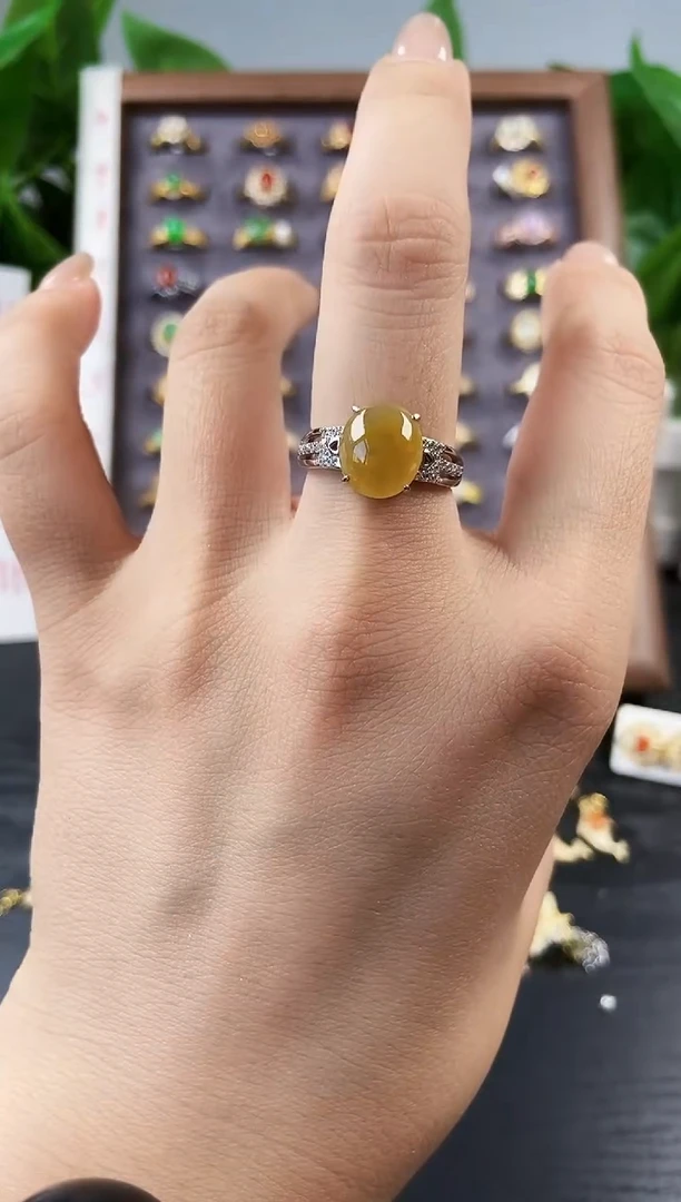 银S925镶嵌戒指翡翠12