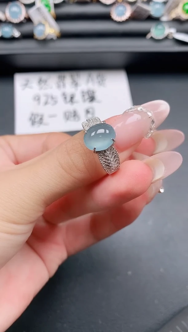 银S925镶嵌戒指翡翠11111