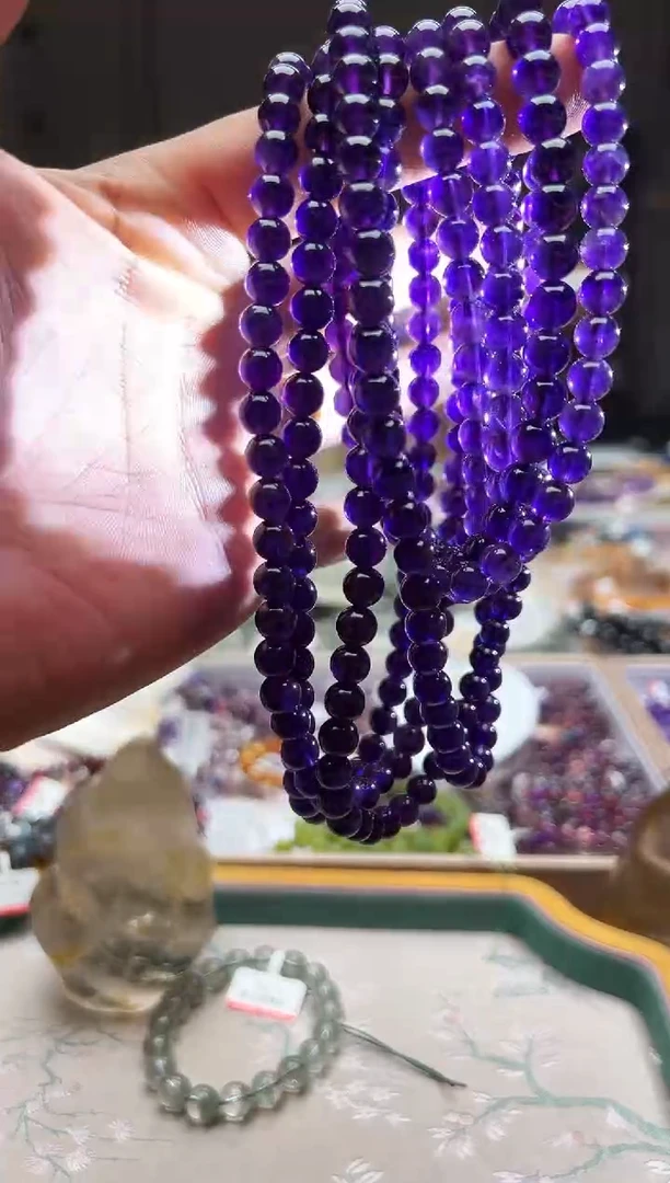 水晶手链未镶嵌乌拉圭紫水晶多圈 卡7+ 多样性发一