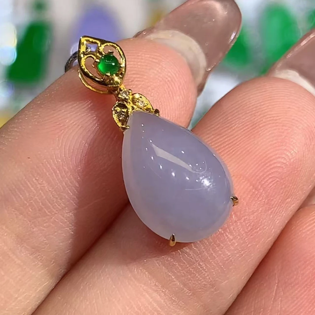 翡翠18K金镶嵌吊坠(不含链)  L0699   多样性发其一