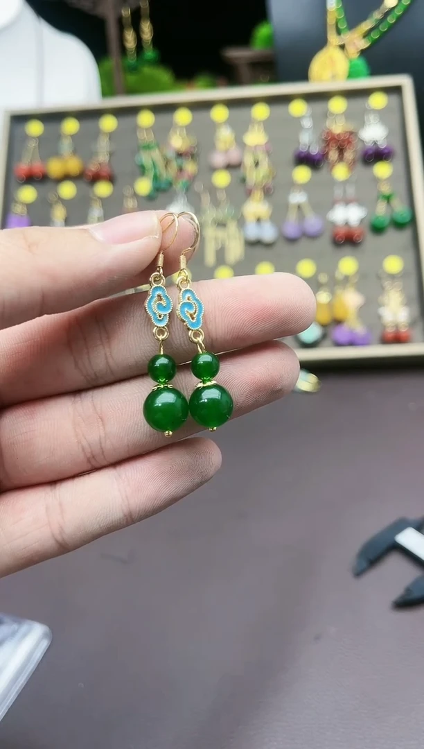 【闪购商品】玛瑙/玉髓耳钉银S925镶嵌113000