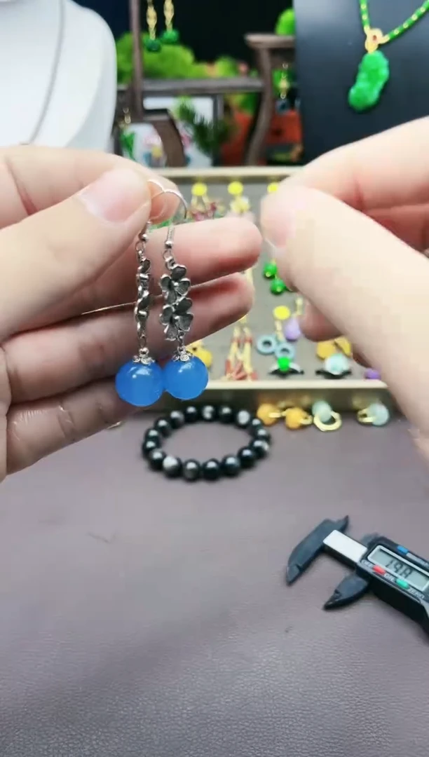 【闪购商品】玛瑙/玉髓耳钉银S925镶嵌712000