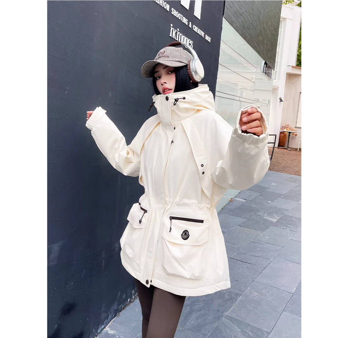 【MY SHAN】冬新款欧货时尚拼接宽松收腰显瘦百搭冲锋衣羽绒服88689