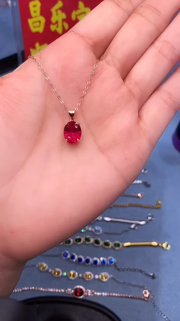 【闪购商品】红宝石吊坠(赠链)银S925镶嵌11111