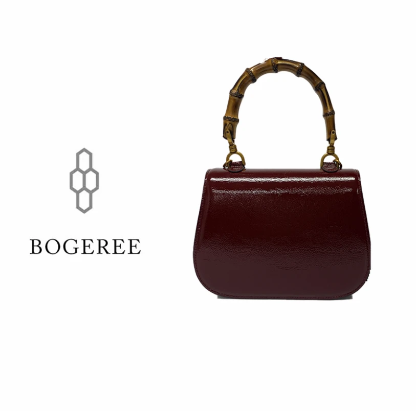 【BOGEREE】漫漫 · 手工高定轻奢30CM牛皮手提包     ee6045 红 竹