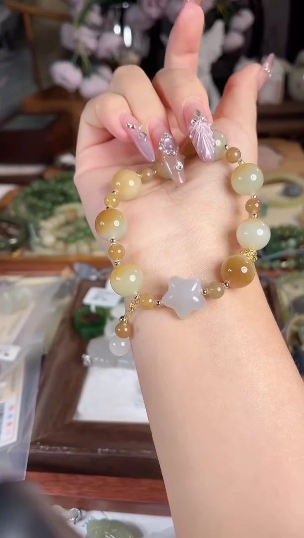 银S925镶嵌手链和田玉多样性发其一