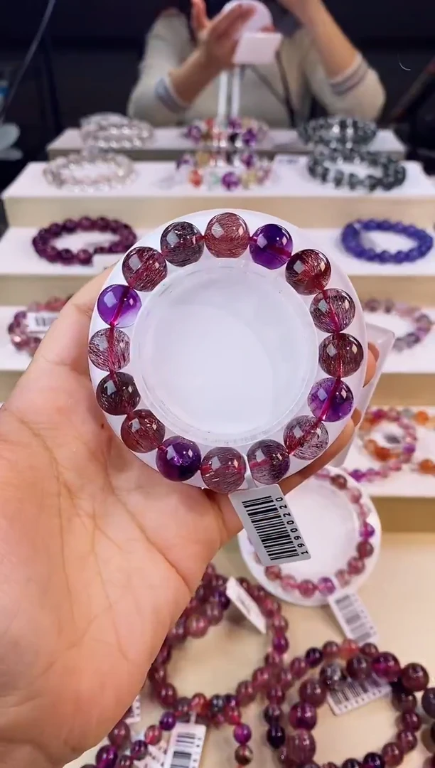 未镶嵌手串水晶黑加仑超七单圈12m+