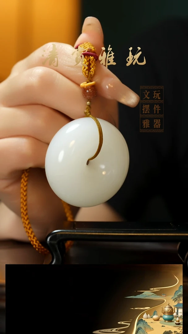 玉《平安扣》手把件摆件