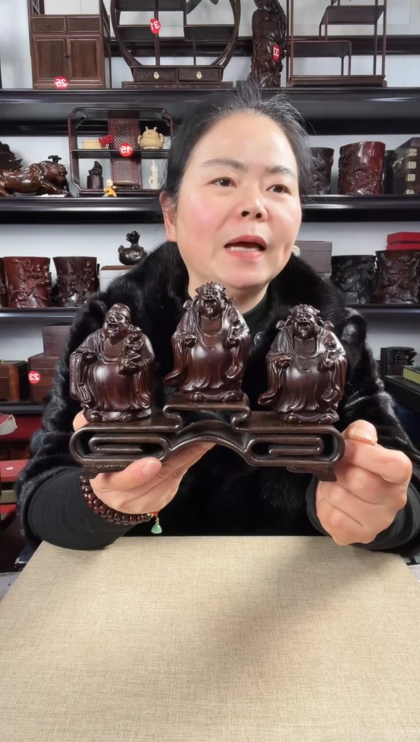 木三连+福禄寿老李红木工艺品