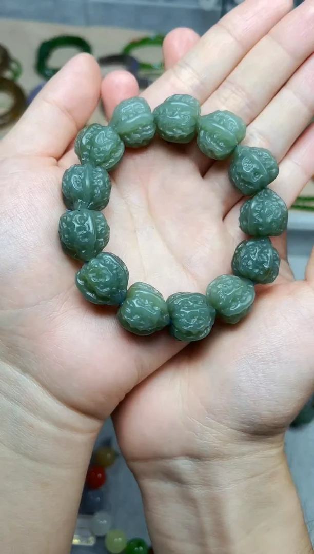 手串未镶嵌和田玉核桃手串06