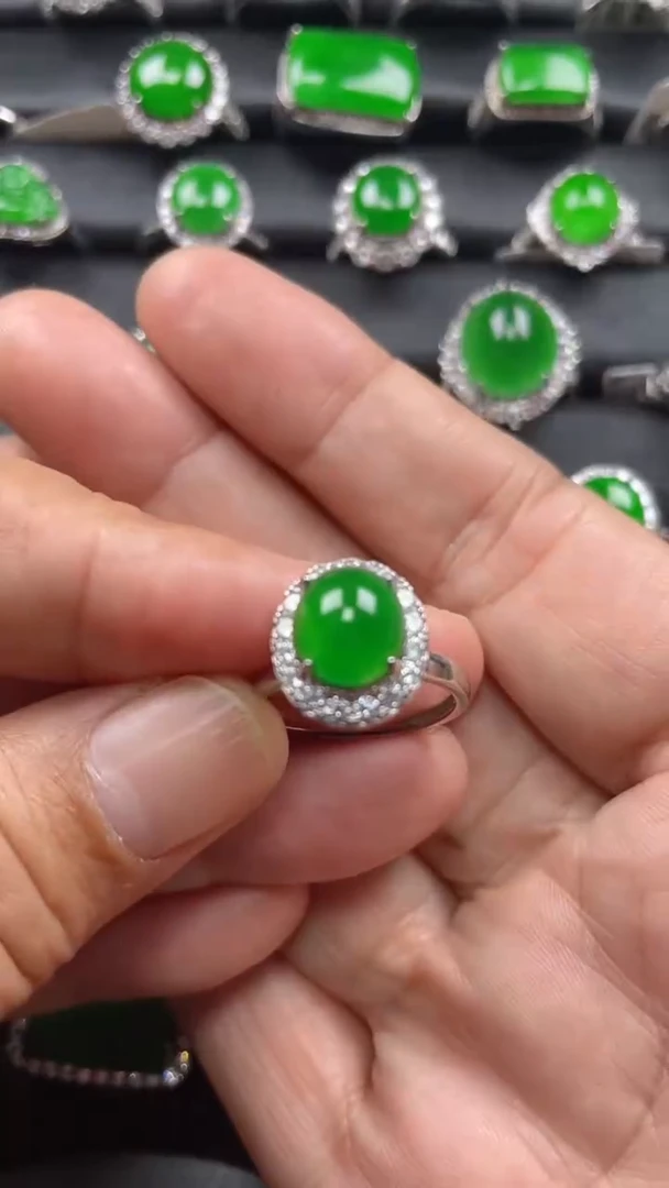 【闪购商品】翡翠戒指银S925镶嵌翡翠