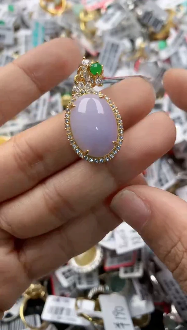 银S925镶嵌戒指翡翠666    9