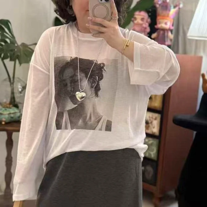 遇见-百搭女人头防晒T恤