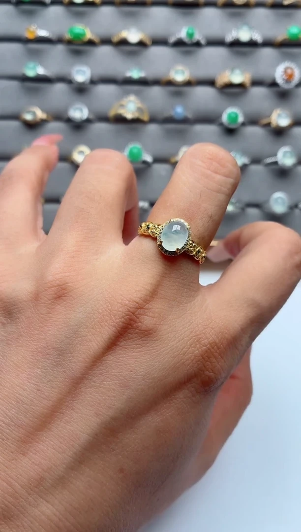 银S925镶嵌戒指翡翠.