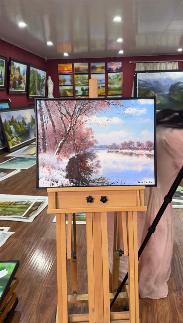 油画【新品含装裱】朝鲜画家原创手绘油画作品