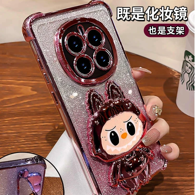 拉布布支架适用荣耀magic7手机壳镜子支架magic7pro四角气囊防摔