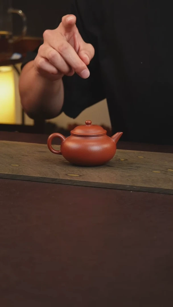 茶壶紫砂半手【汤婆水平】朱泥 130cc