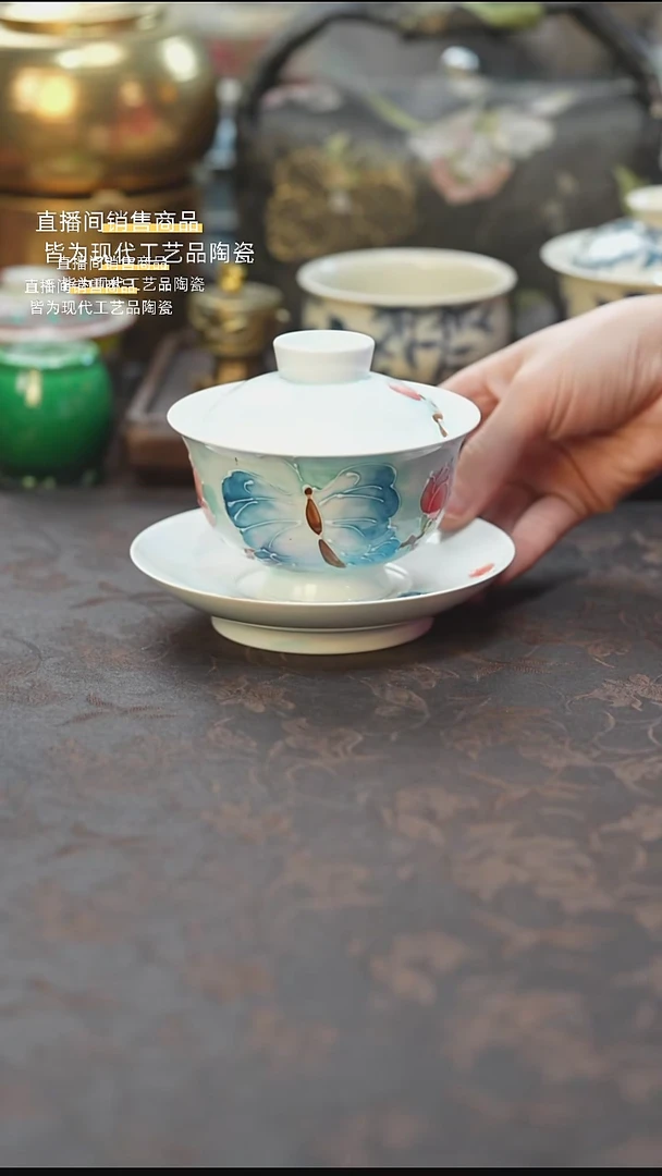 景德镇陶瓷杯碗柴烧多人