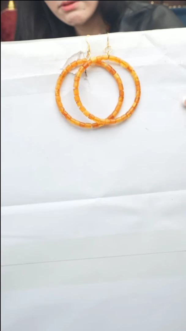 琥珀未镶嵌耳饰多样性发一