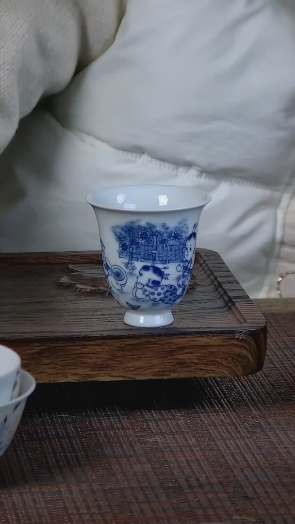 【闪购商品】折葵非器手工手绘婴戏闻香杯