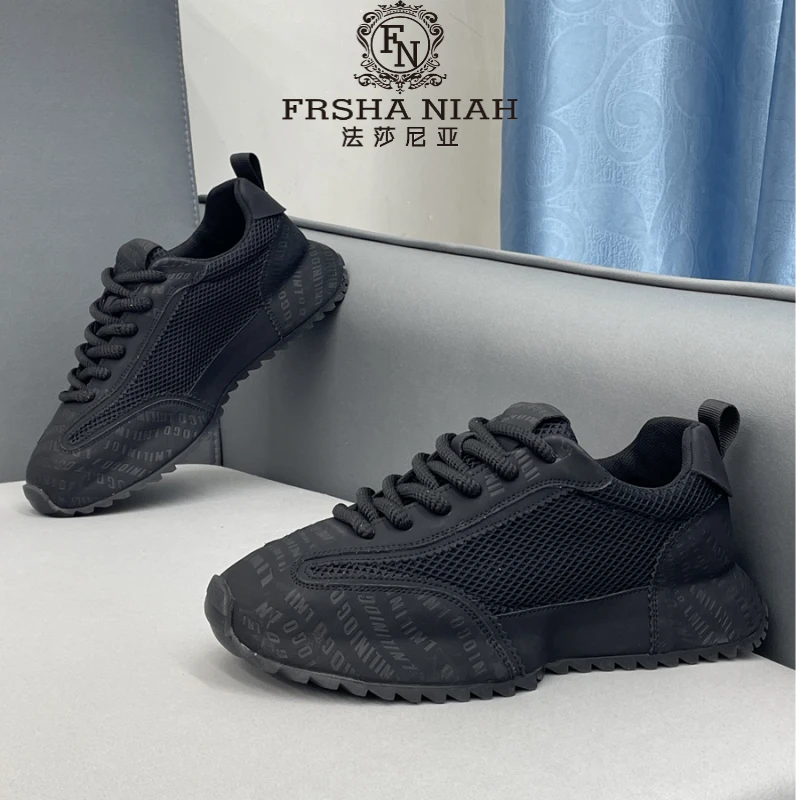 法莎尼亚男鞋新款低帮厚底透气夏季鞋子男潮流百搭休闲老爹鞋男款