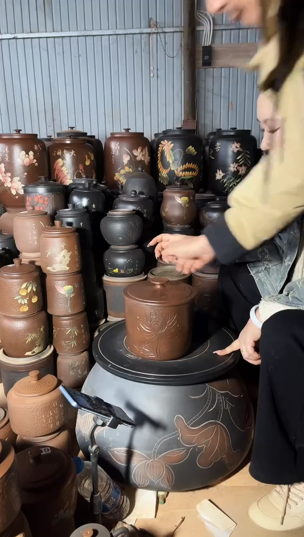 【闪购商品】壶完品 茶叶罐  小五饼 古铜色 菊花