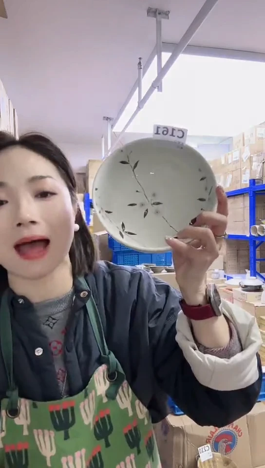 【闪购商品】瓷片日本进口瓷器白雪樱17cm钵C161