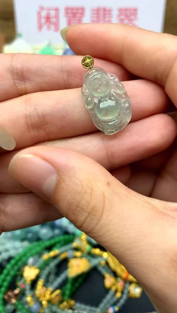 翡翠18K金镶嵌颈饰132-中国好珍宝