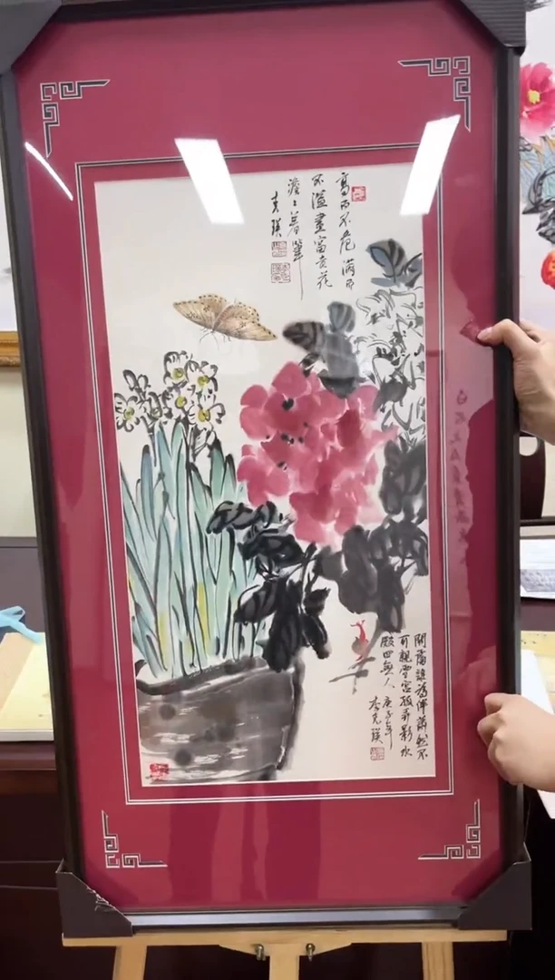 【闪购商品】绘画李克瑛-2平尺-带框-花鸟-出书