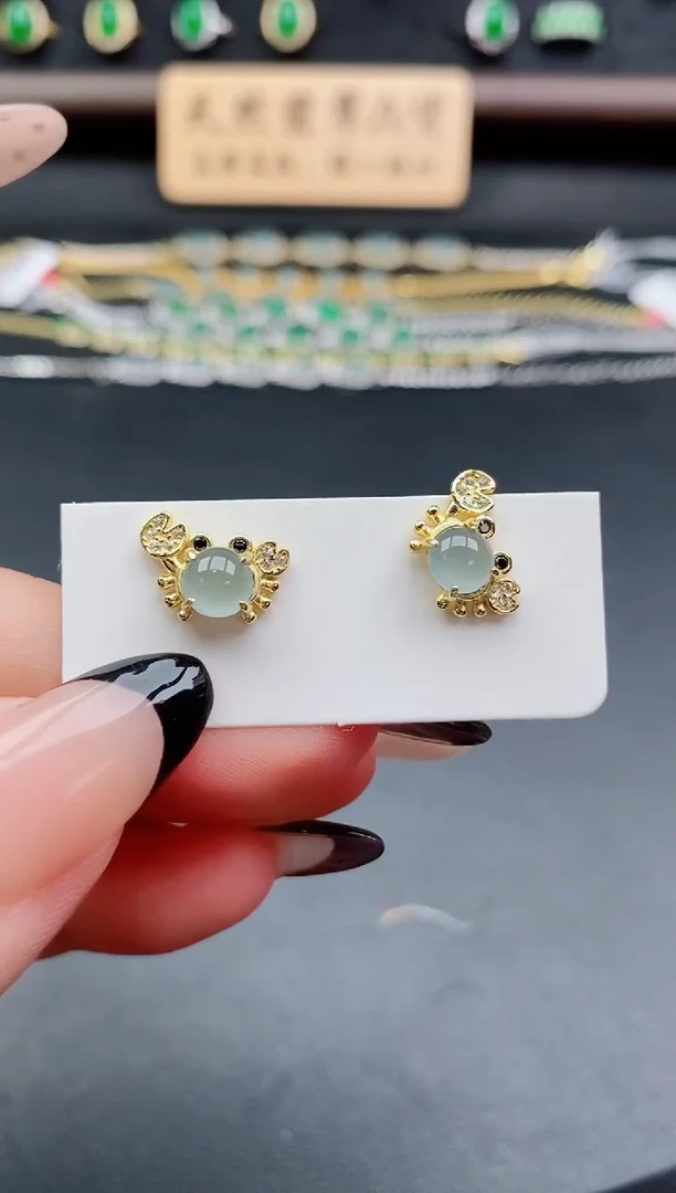 银S925镶嵌戒指翡翠1