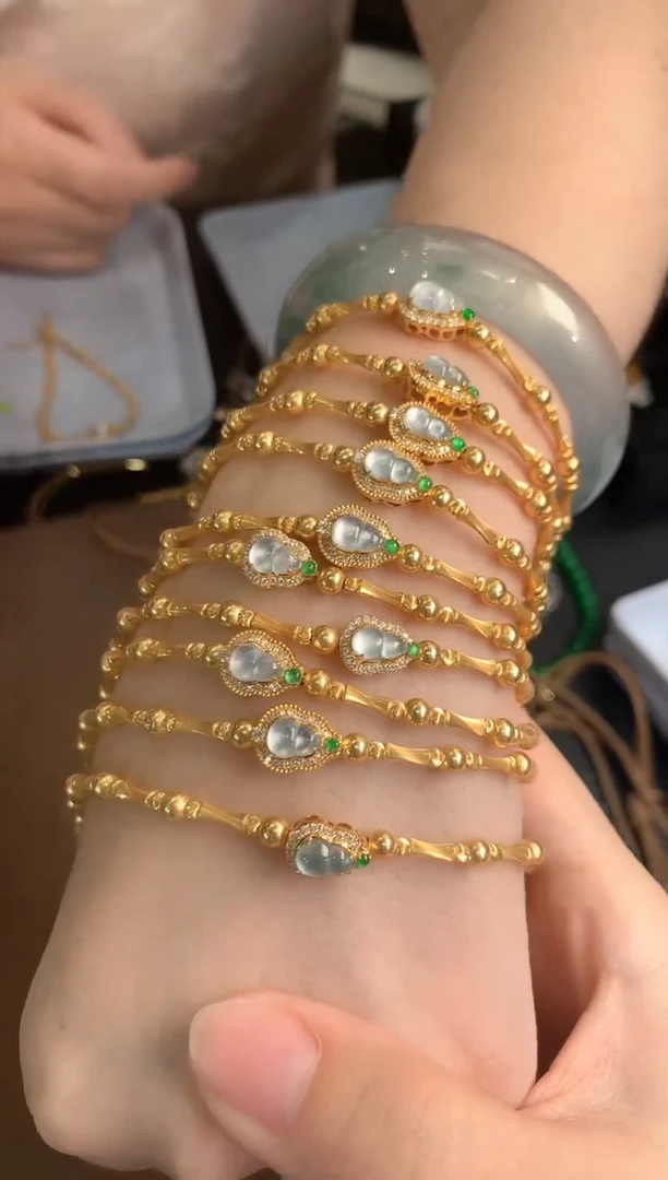 18K金镶嵌手链翡翠春日珠宝 B20多样性一件发