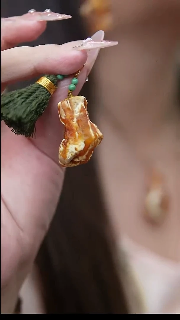 裸石蜜蜡未镶嵌*蜜蜡提溜*活扣头可拆*百搭手串项链