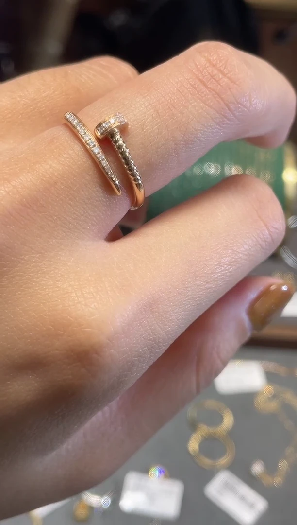 【闪购商品】钻石戒指18K金镶嵌H钉子钻石戒指