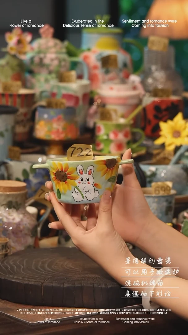 陶瓷722景德镇高温釉下彩手工手绘款式