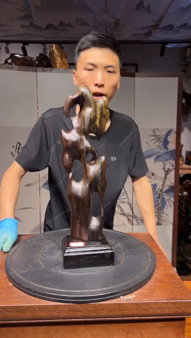 乌木类木质文玩根雕艺术摆件