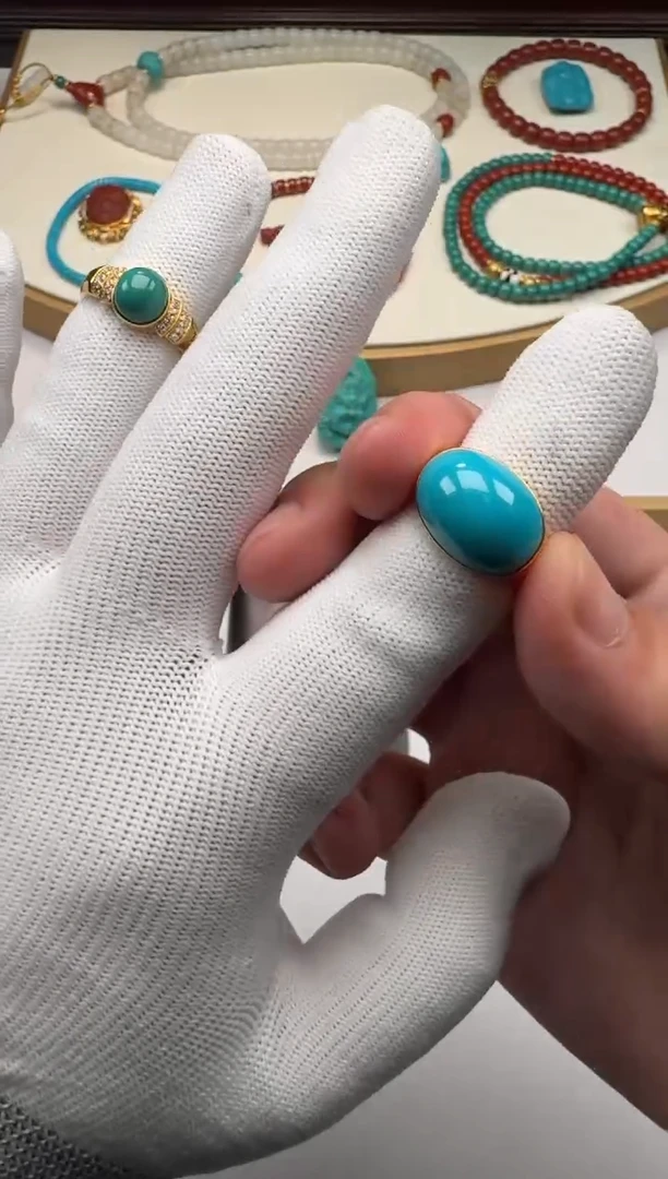 18K金镶嵌绿松石配饰陈**~1111111