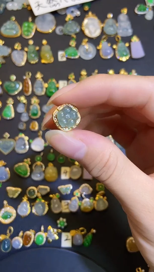 吊坠(不含链)银S925镶嵌翡翠1