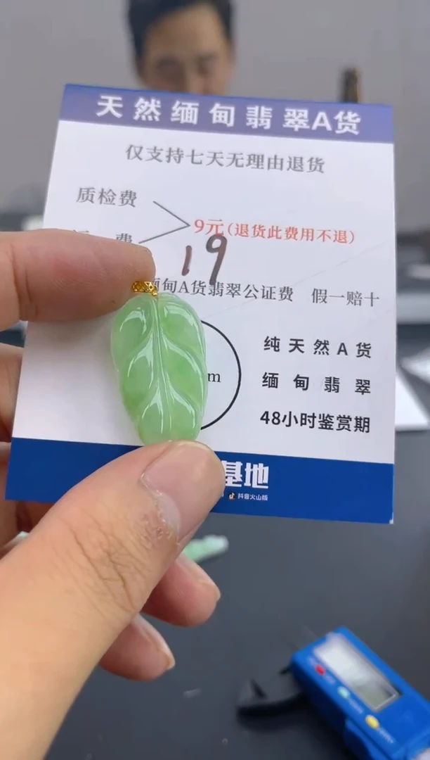 颈饰18K金镶嵌翡翠纯天然缅甸翡翠A货