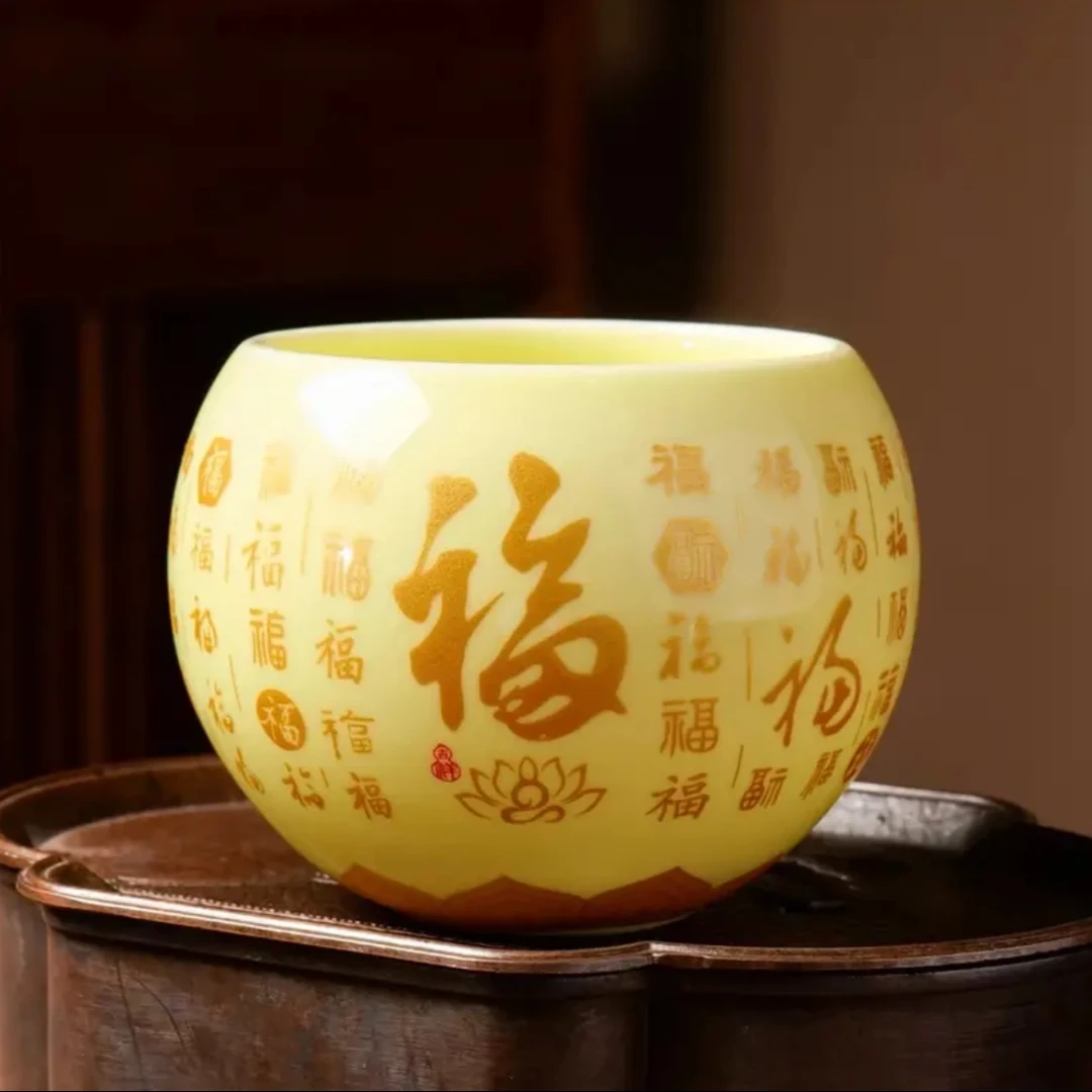 黄龙蛋百福陶瓷主人杯A