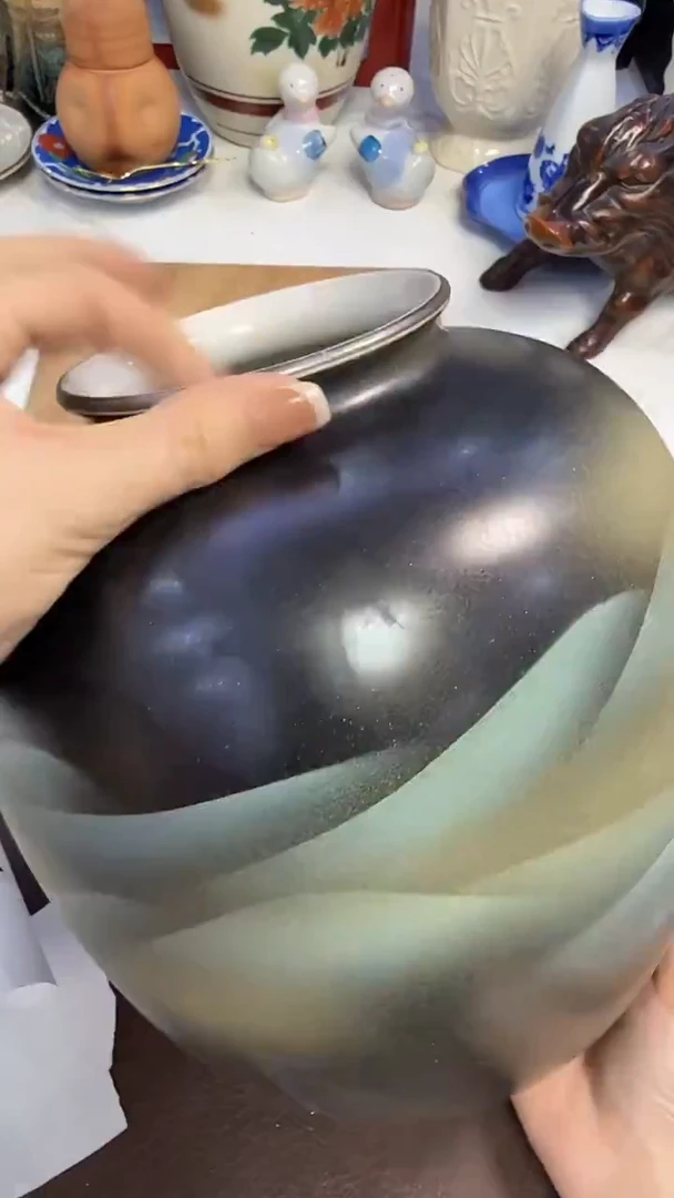 茶周边375九谷款花器