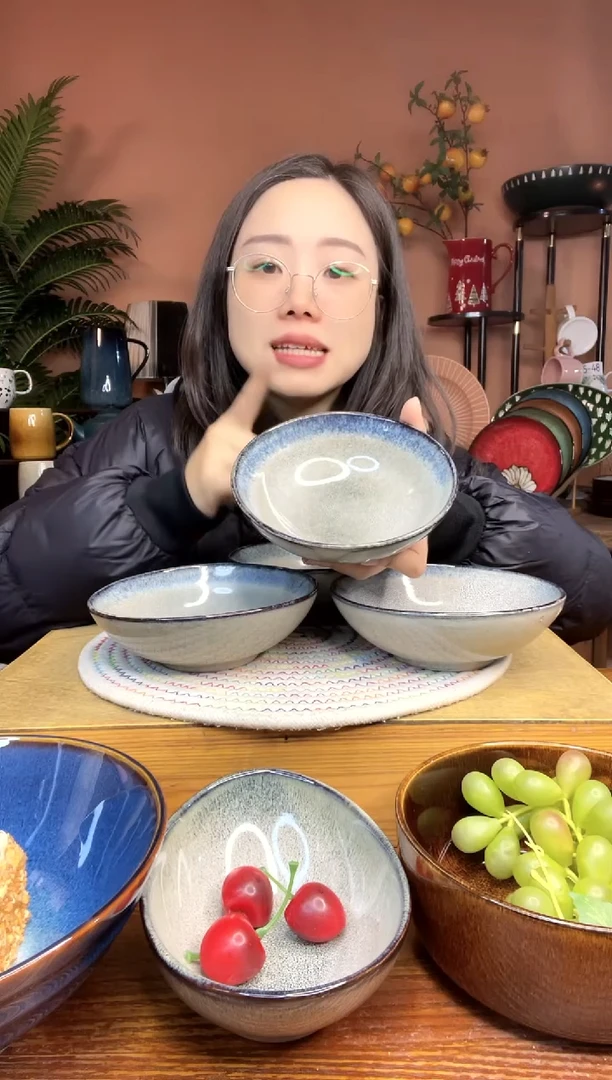 陶瓷6英寸浅口器型米饭碗 4件 微瑕疵