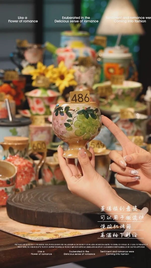 陶瓷486景德镇高温釉下彩手工手绘款式