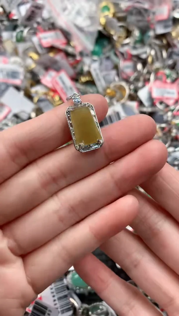 银S925镶嵌戒指翡翠6666---7