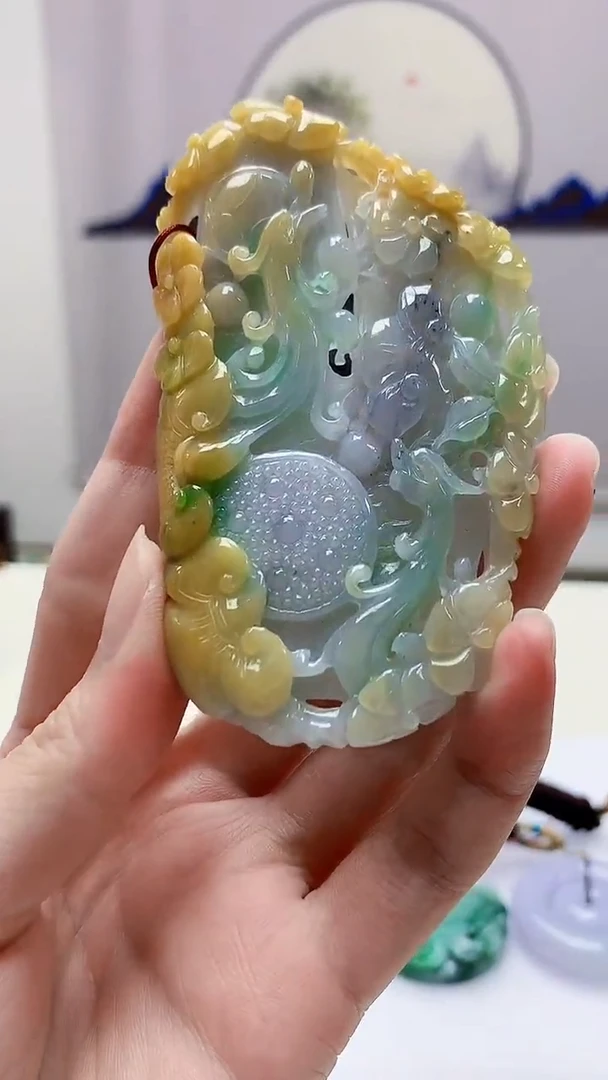 定制翡翠未镶嵌5060zm-毛货挂件141