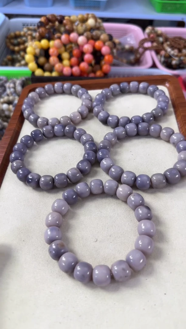 白玉菩提手串14紫罗兰微瑕
