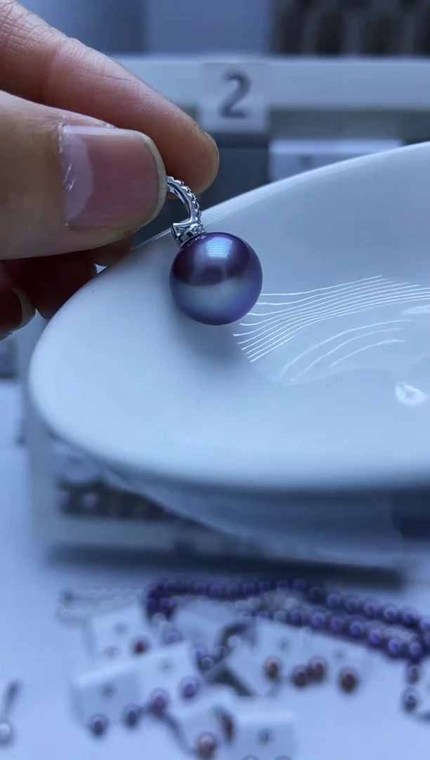 颈饰银S925镶嵌淡水珍珠吊坠