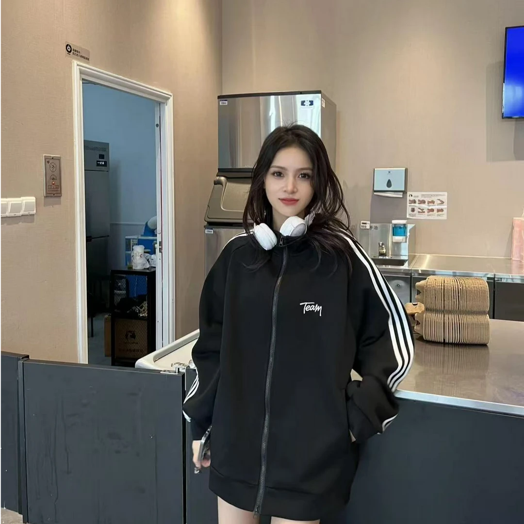 呆呆姐 AND美式复古条纹情侣立领加绒开衫外套！热卖5K+