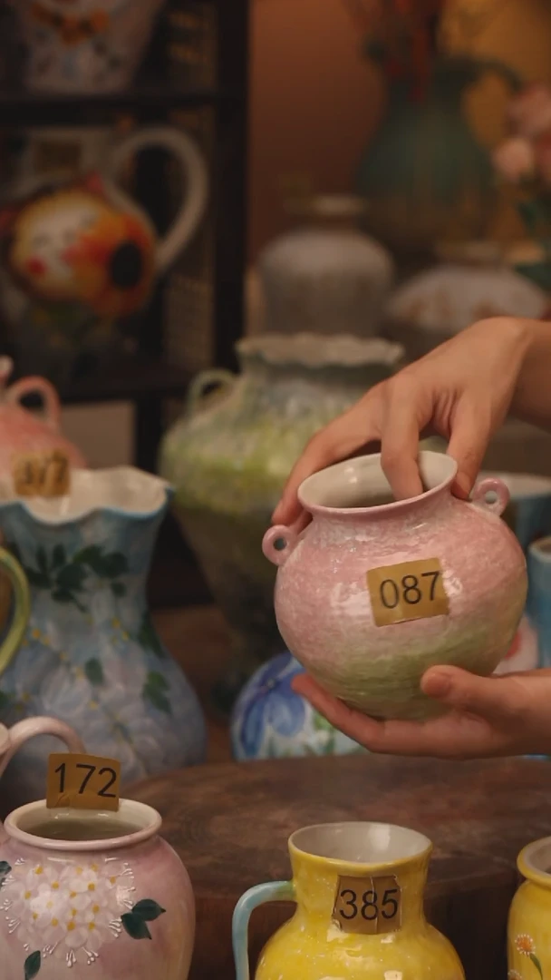 陶瓷087景德镇设计师手作花器摆件侘寂风