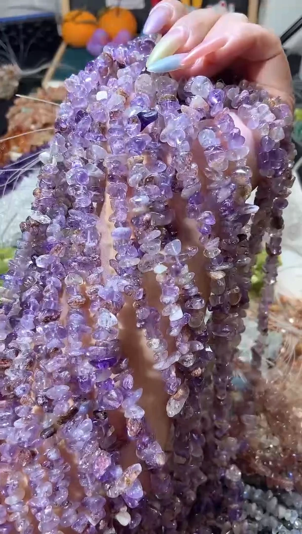 水晶珠宝半成品未镶嵌紫幽灵