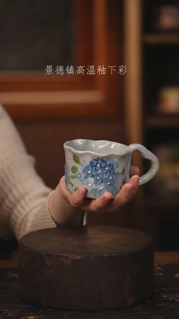 陶瓷景德镇高温釉下手绘陶瓷@L779@